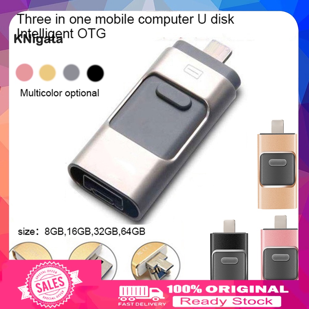 Kk Usb 3.0 Otg 8 / 16 / 32 / 64g 3 Trong 1 Cho Điện Thoại / Pc
