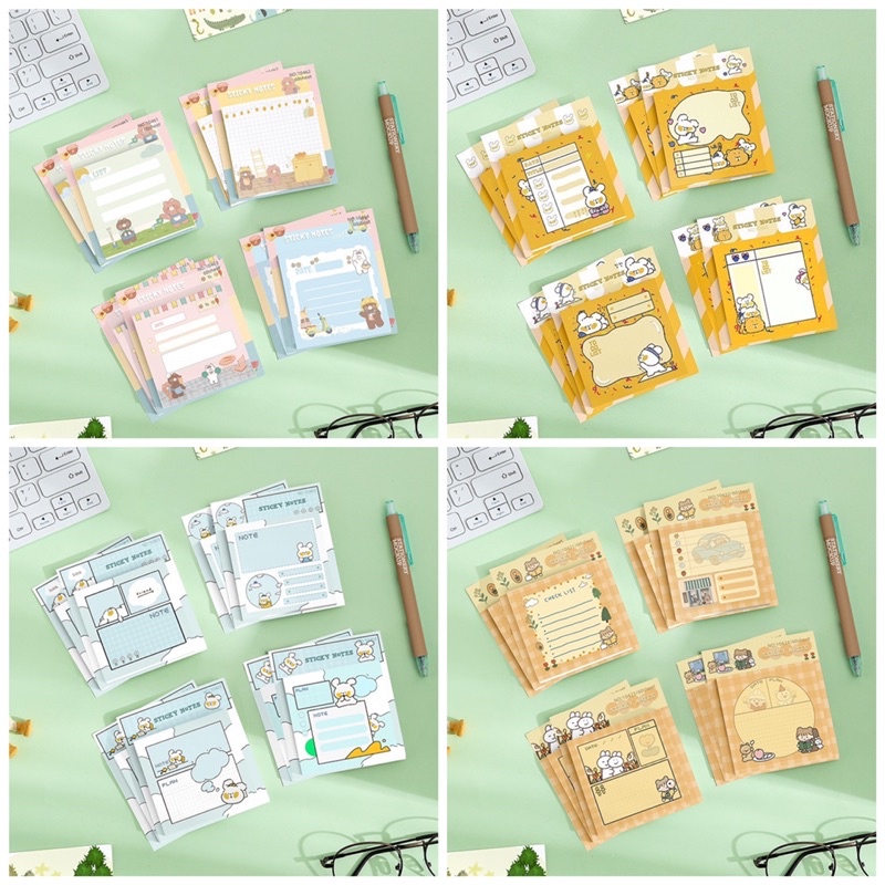(01) Tệp giấy note, giấy note hình cute Hàn quốc nhiều mẫu hình dễ thương
