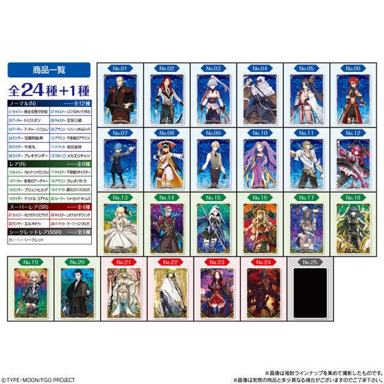 Thẻ Hình Nhựa Bánh Xốp Card sưu tập GACHA Fate Grand Order