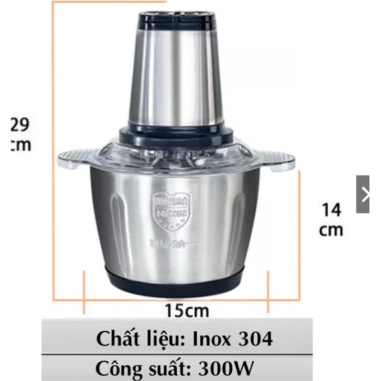 Máy Xay Thịt-Máy xay đa năng Cối Inox 4 Lưỡi,Công suất 300W