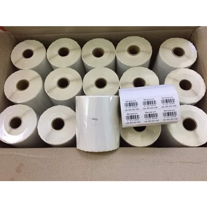 Decal Tem In Nhiệt 35x22 3 Tem/Hàng In Không Cần Mực Cuộn 50m 6090 tem
