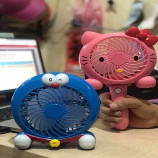 Quạt tích điện cầm tay mini Doremon và Helo Kity HL032
