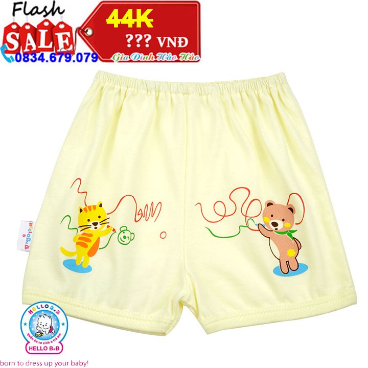 S1144 - QL0387 - Quần đùi in màu Hello B&amp;B - HELLO BB