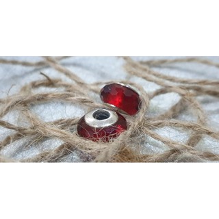 charm bạc 925 glass đen đỏ hồng
