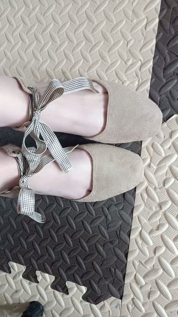 Giày Búp Bê Thắt Nơ Cổ Chân, Giày Búp Bê Da lộn, Bánh Bèo Xinh Xắn ( Ảnh Thật) | BigBuy360 - bigbuy360.vn