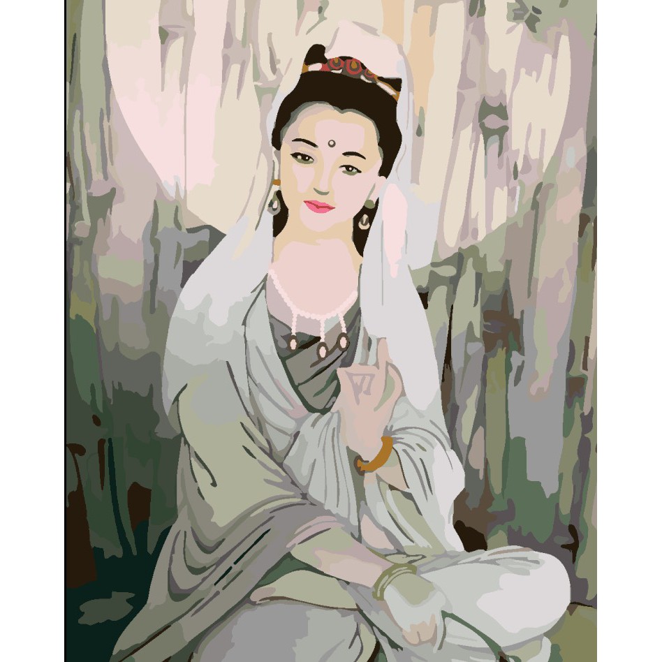 Tranh 40*50cm đã căng khung - TRANH PHẬT - Tranh sơn dầu số hóa tự tô màu theo số