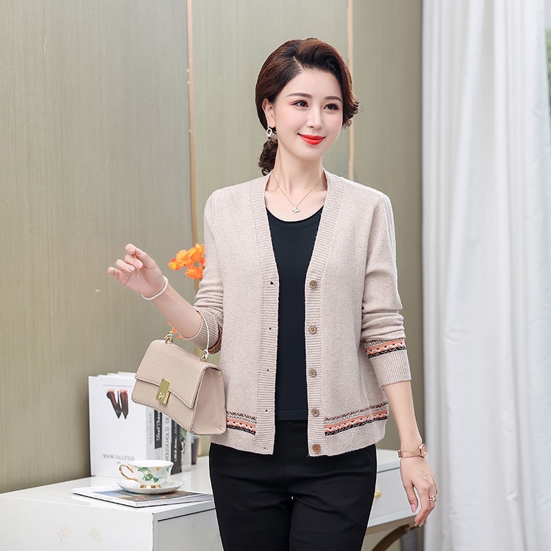 Áo khoác len cardigan nữ trung niên cho bà cho mẹ