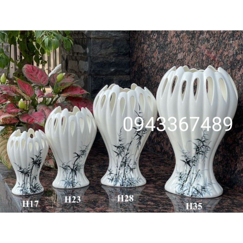 Lọ hoa bàn tay phật cao .17cm,23cm.Hàng sứ Bát Tràng