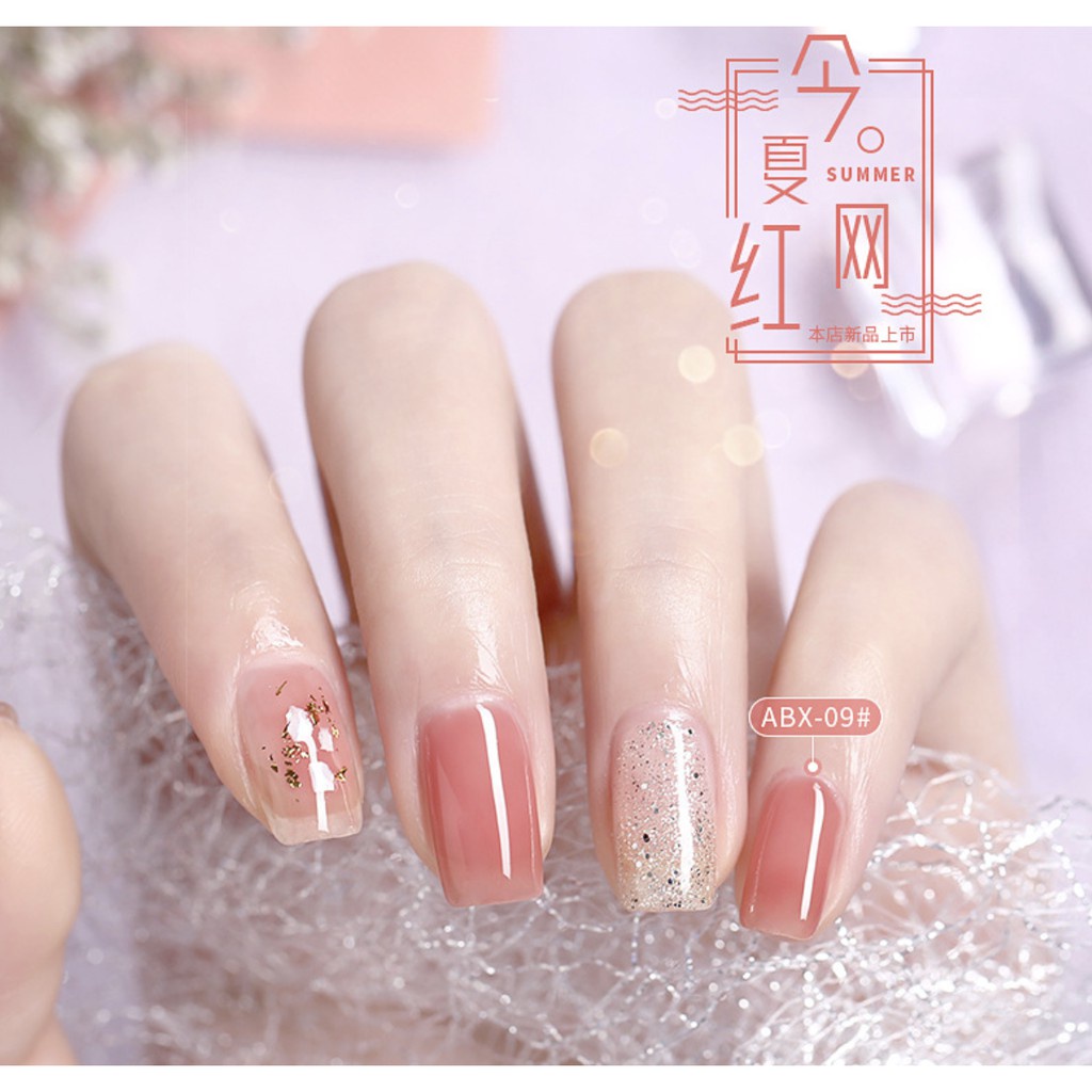 Sơn gel AS sơn thạch sơn gel thạch sơn móng tay dùng máy hơ gel tone hồng thạch hồng nude VUA SƠN AS mã ABX 15ml