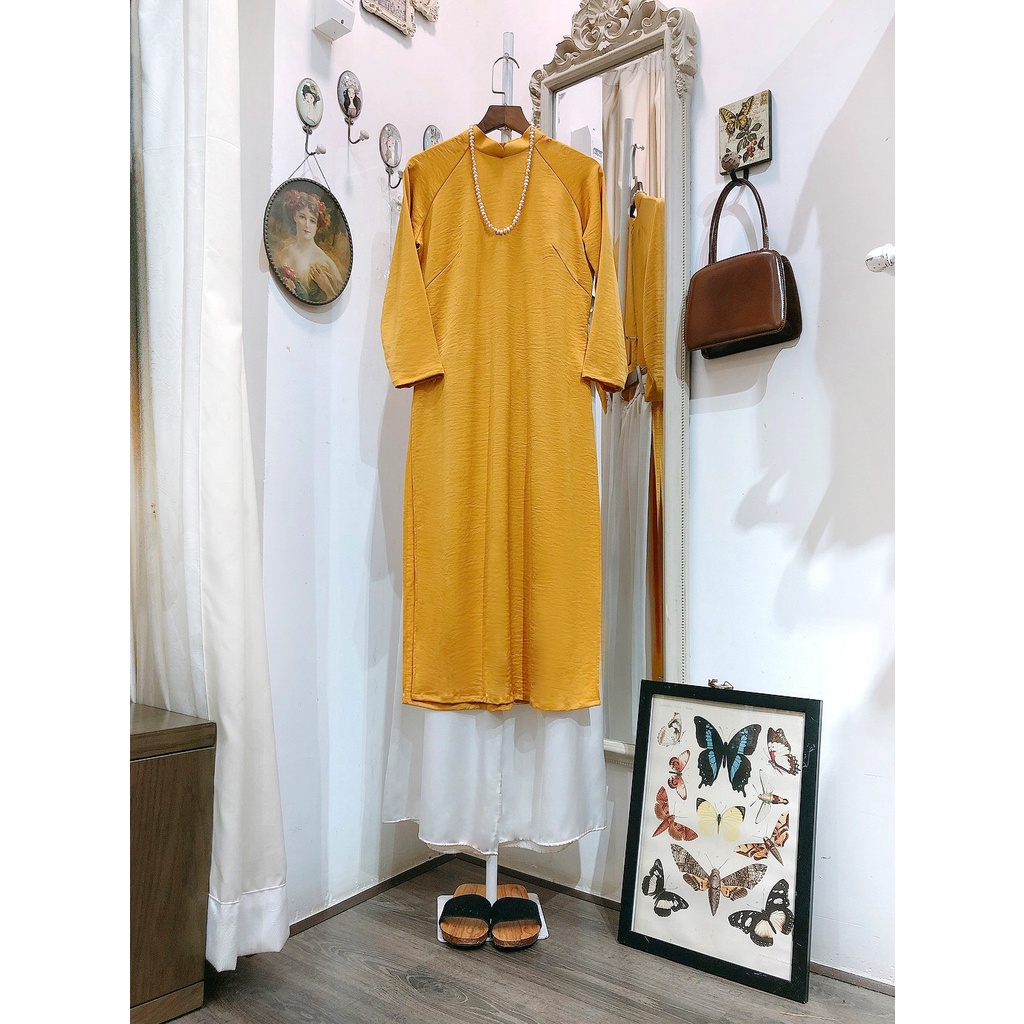 Set Áo dài Rosemary tây thi vàng đậm