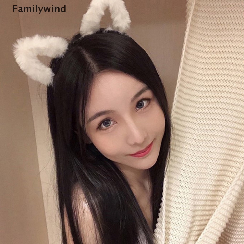 Băng Đô Cài Tóc Hình Tai Mèo Bằng Lông Nhung Dễ Thương Xinh Xắn