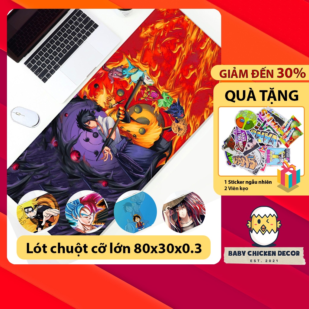 Lót chuột cỡ lớn, pad chuột, miếng lót chuột to Anime 80x30 chuyên game bo viền chắc chắn bền bỉ