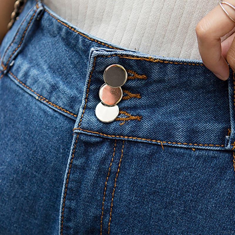 Quần jean ống suông lưng cao phong cách Retro Hàn Quốc trẻ trung