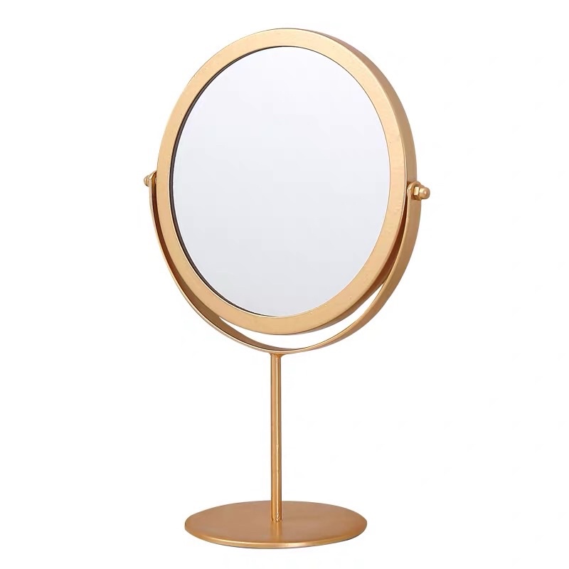 Gương tròn trang điểm mạ mạ vàng sang trọng phong cách Hàn Quốc -maydecor-