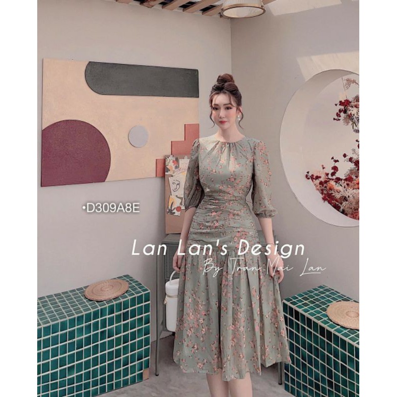 ĐẦM MAXI HOA NHÚN ĐUÔI CÁ TAY LỠ | BigBuy360 - bigbuy360.vn