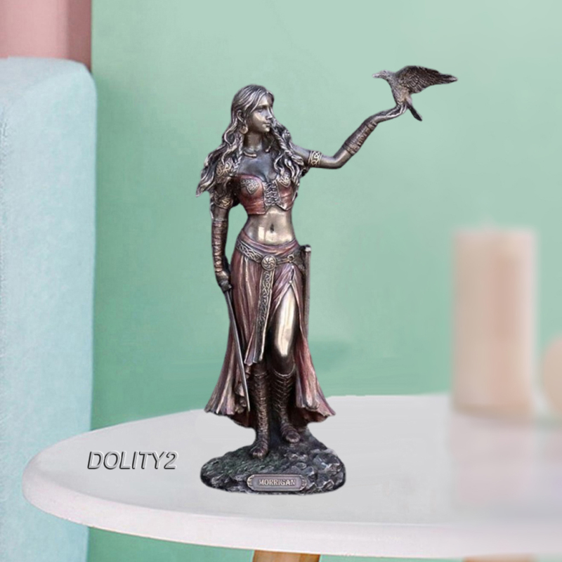 [DOLITY2]Celtic Goddess of Battle Statue Resin Art Morrigan Figurine Bookcase Decor