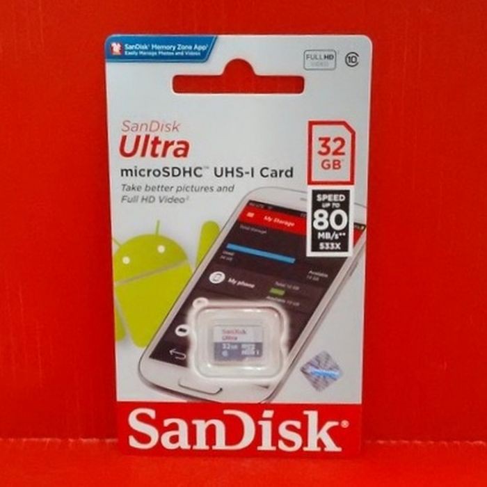 Thẻ Nhớ Sandisk Ultra 32gb 80mb / S Micro Sd Class 10 Uhs-I