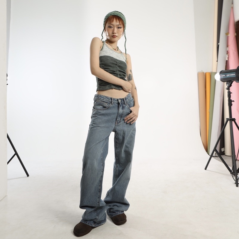 Quần ERRORIST Straight Low Jeans jean ống suông cạp thấp