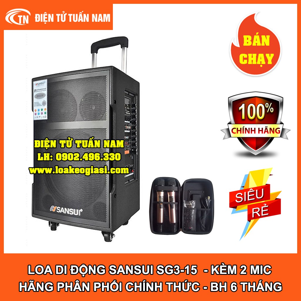 [FREESHIP TOÀN QUỐC] LOA KÉO DI ĐỘNG SANSUI SG3-15