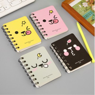 [Free Ship Đơn 50k ]Sổ tay cute mini lò xo ghi chép kế hoạch, công thức, từ vựng họa tiết mặt cười cute