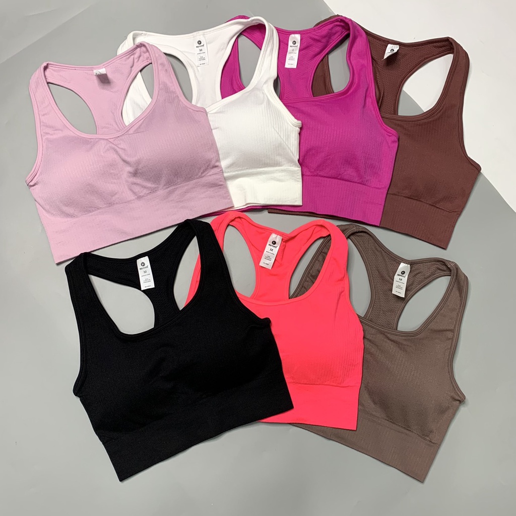 Áo Bra Thể Thao Tập Gym Yoga 90D Dáng 3 Lỗ Vải Thun Dệt Kim Co Dãn Tốt - BR0292