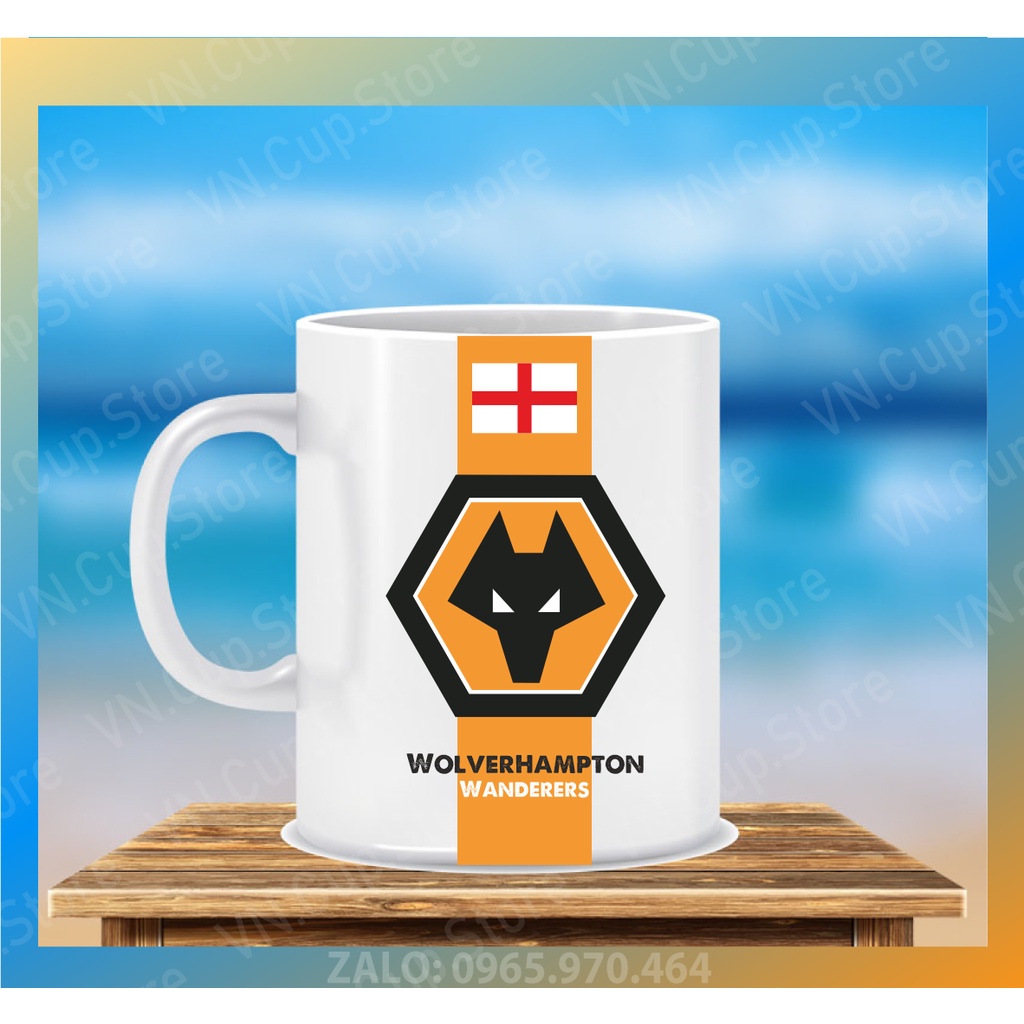 Ly Sứ, Cốc Sứ in Logo CLB Bóng Đá Wolverhampton Wonderers - Ly Sứ Cốc Sứ in Hình Ảnh, Logo Theo Yêu Cầu
