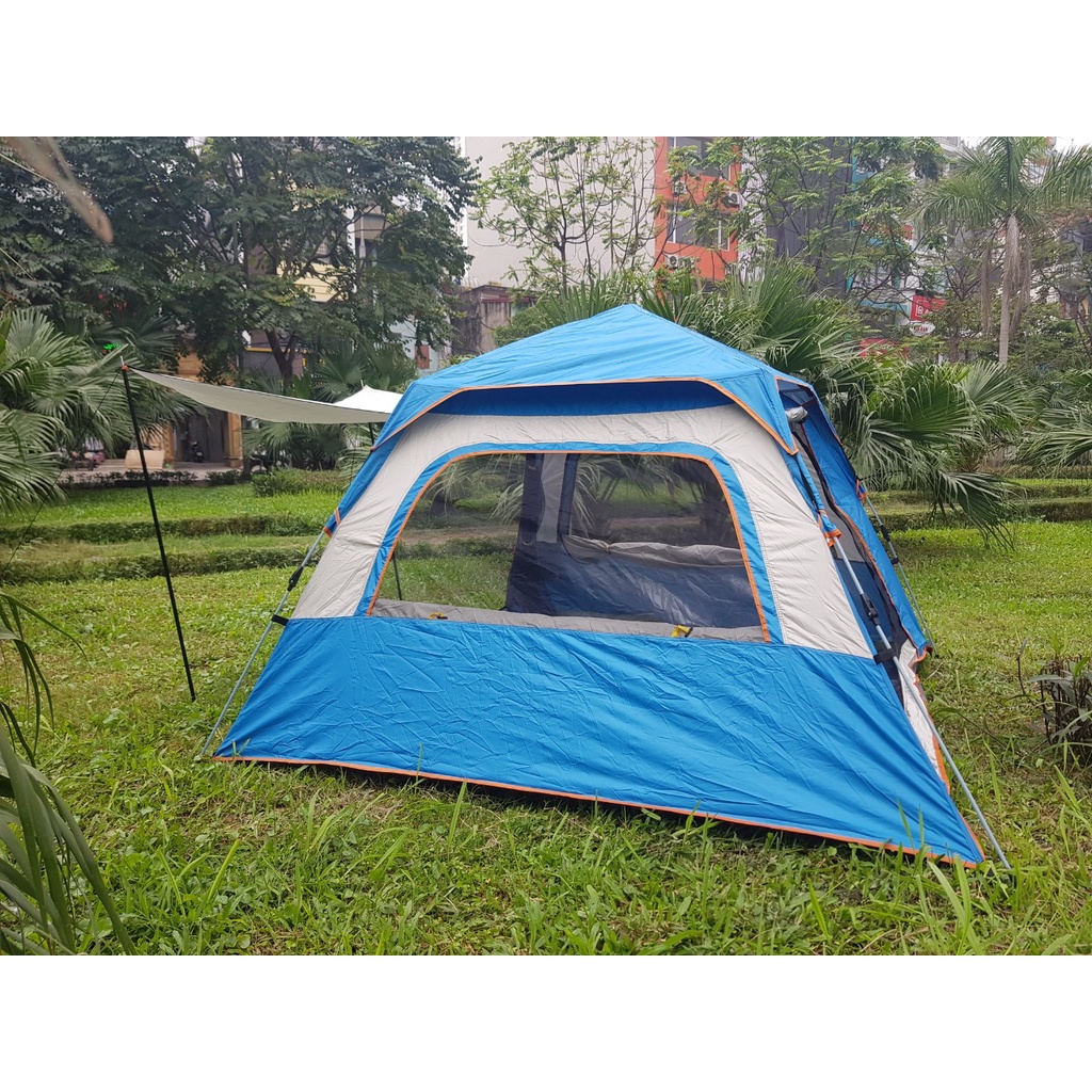Lều tự bung 4-6 người 4 cửa to thoáng, có mái hiên tăng diện tích, chống mưa nắng, chống tia cực tím và công trùng | BigBuy360 - bigbuy360.vn