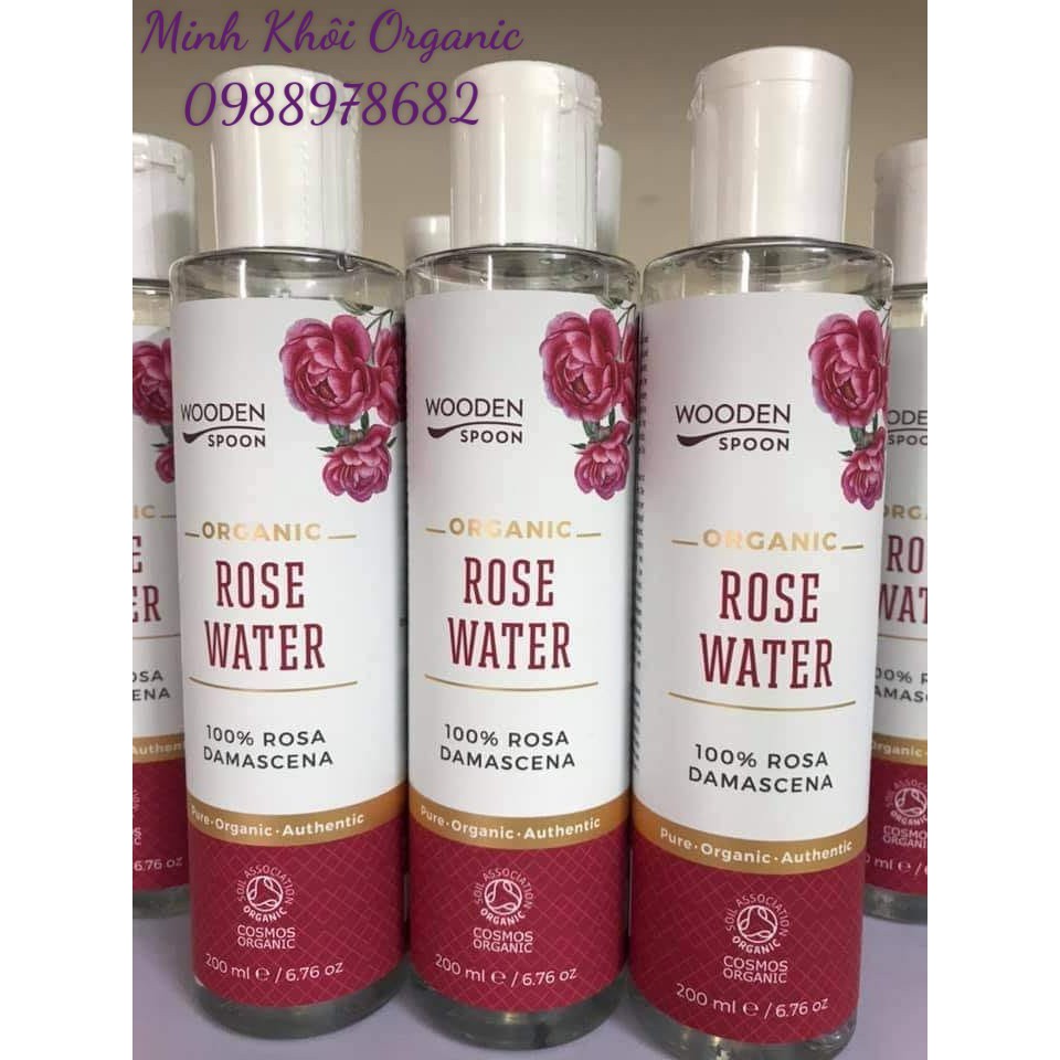 Nước hoa hồng cổ hữu cơ Wooden Spoon 200ml - Organic Damascena Rose Water