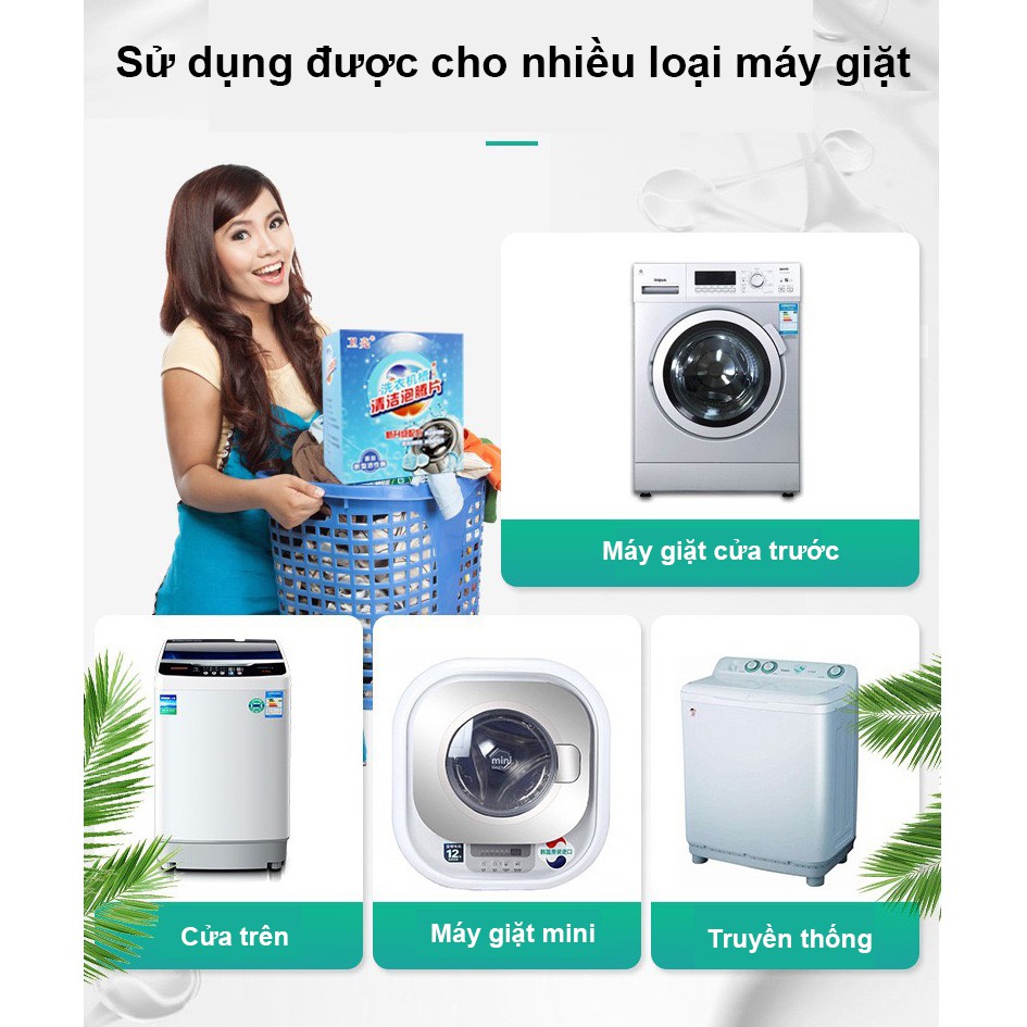 Viên Tẩy Vệ Sinh Lồng Máy Giặt - Diệt Khuẩn, Sạch Bóng
