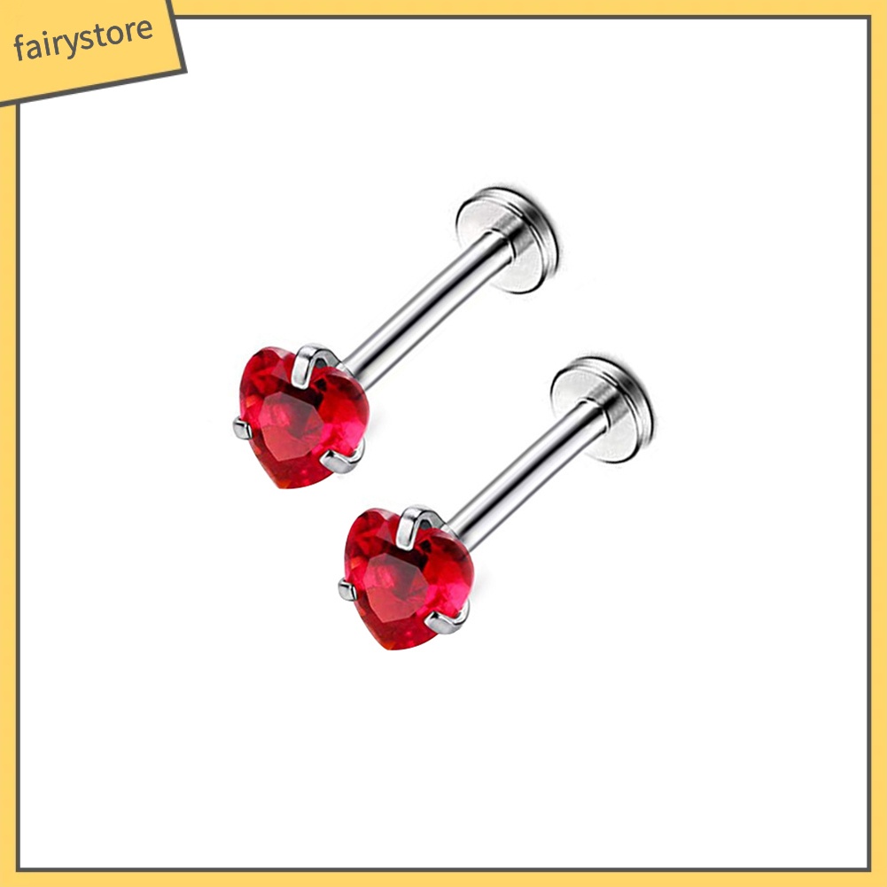 Cặp khuyên môi đính đá bằng inox thời trang cho nữ