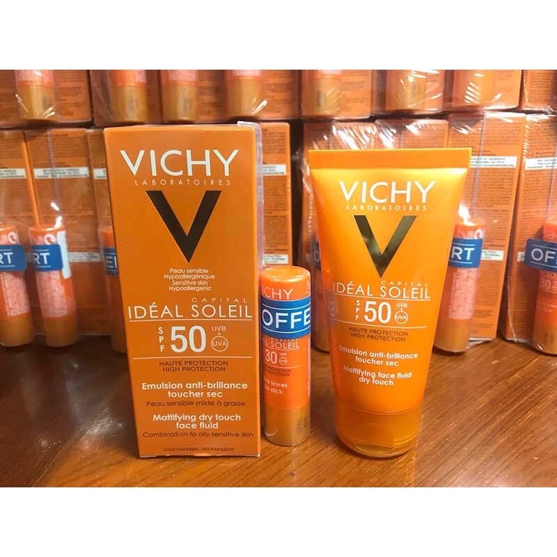 SIÊU RẺ - Kem Chống Nắng ( kemson)Không Gây Nhờn Rít Không Màu SPF50 Vichy Capital Soleil - Cam kết hàng chính hãng