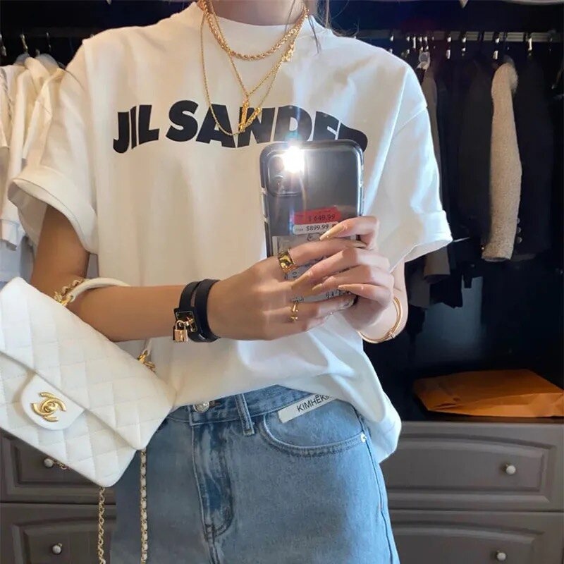 Áo Thun Tay Lỡ Jil Sander, Áo phông nam nữ form rộng 100% cotton | BigBuy360 - bigbuy360.vn