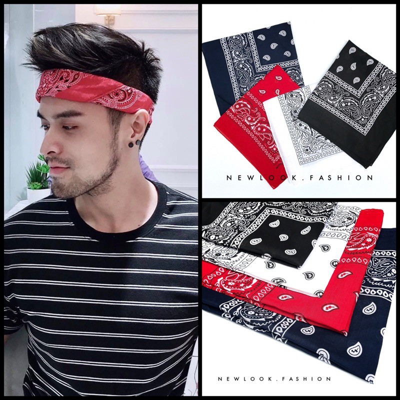 ★ KHĂN TURBAN VUÔNG NAM NỮ CỘT ĐẦU PHỐI ÁO THUN SƠ MI PHONG CÁCH HIP HOP