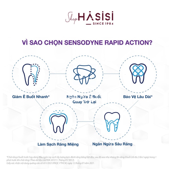 Kem Đánh Răng Giảm Ê Buốt SENSODYNE - Rapid Action 100g