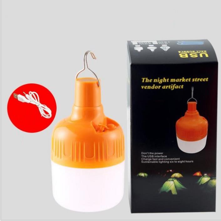 [ Loại Bóng To, Tặng Cáp Sạc ] Bóng đèn LED tích điện công suất 50-100W 6-8H sáng liên tục