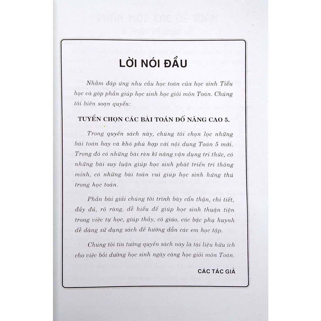 Sách Tuyển Chọn Các Bài Toán Đố 5 Nâng Cao