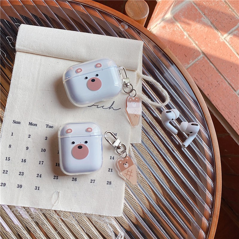 AirPods Pro Airpods 1/2 Mặt dây chuyền kem Hộp đựng tai nghe TPU Vỏ mềm | BigBuy360 - bigbuy360.vn