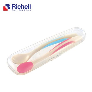 Bộ 2 thìa Richell (xanh lơ - hồng) RC21161