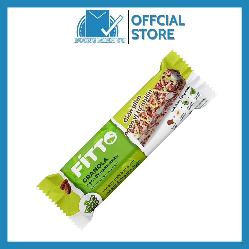 Hộp 6 Thanh Năng Lượng Fitto Dừa Trà Xanh 365 Bánh Ăn Kiêng Bánh Giảm Cân 210g
