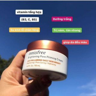 Kem Dưỡng Sáng Da Innisfree Brightening Pore Priming Cream 50ml