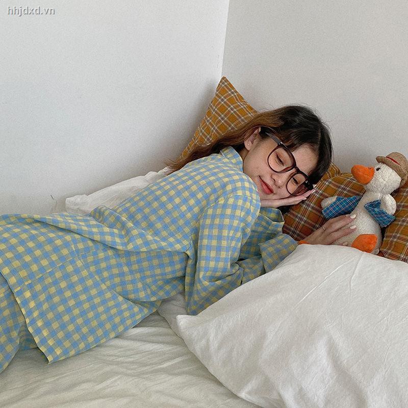 Bộ đồ ngủ tay dài thiết kế xinh xắn hợp thời trang Hàn Quốc cho nữ