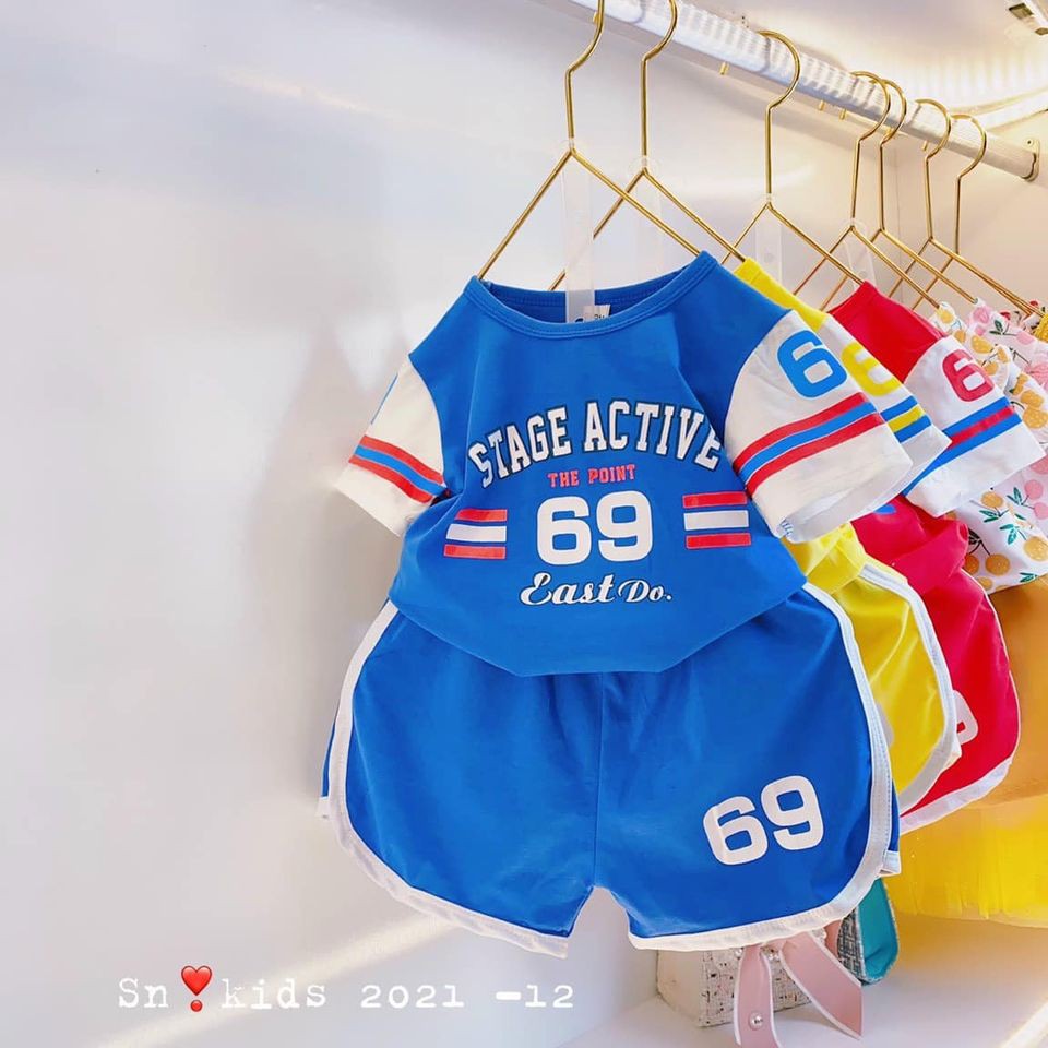 Bộ cotton size đại bé trai STAGE ACTIVE 69 dáng thể thao CÓ ẢNH + VIDEO
