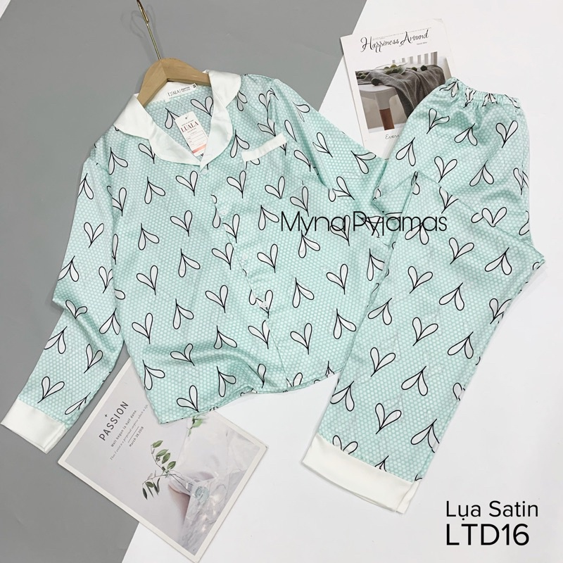 Bộ Pijama Lụa Satin Tay Dài ( Lụa đẹp, hàng có size, quần có túi)