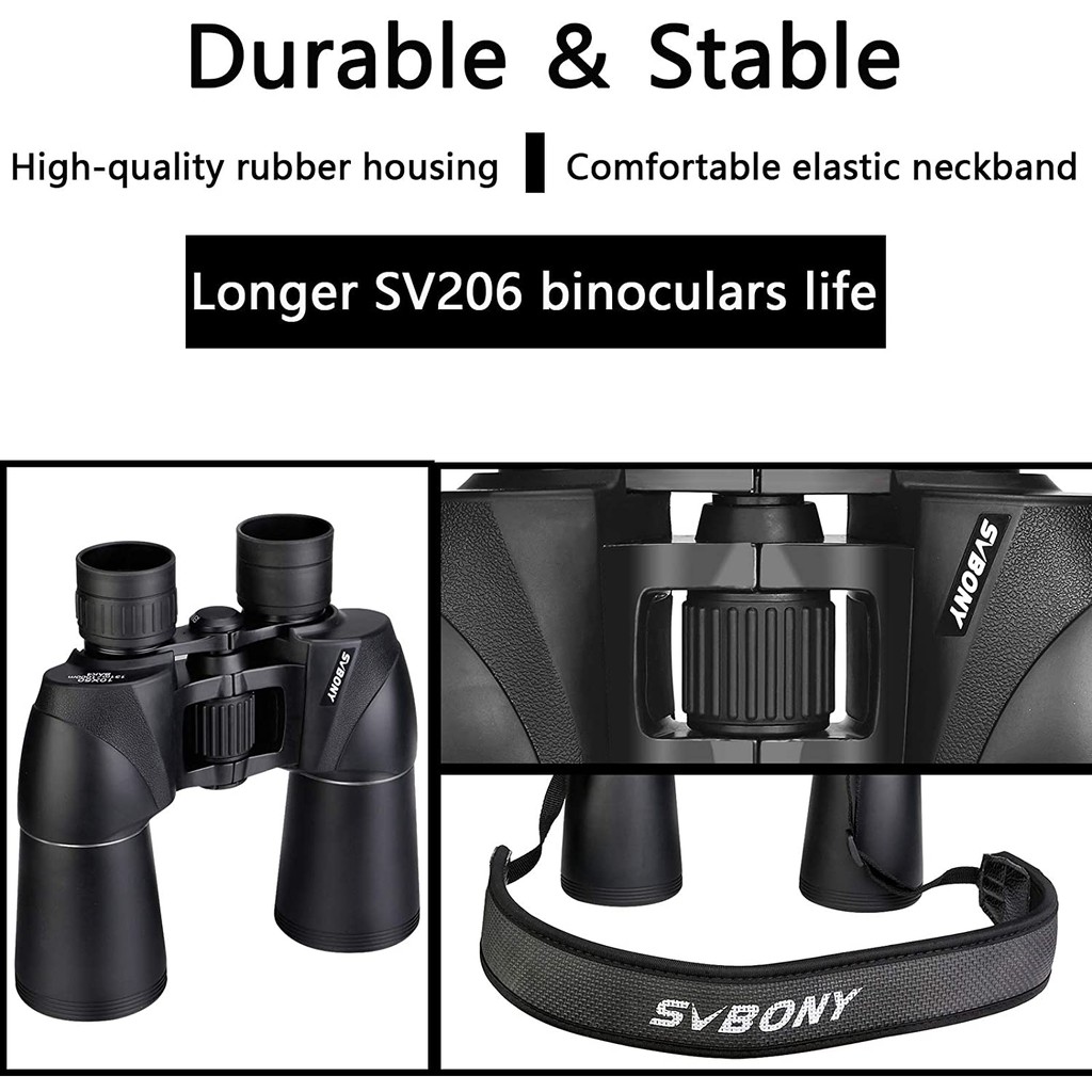 Ống Nhòm SVBONY SV206 BAK4 FMC 10x50 Kháng Nới Đi Kèm Dây Đeo Cổ Đa Năng Tiện Dụng Thích Hợp Cho Dã Ngoại | BigBuy360 - bigbuy360.vn