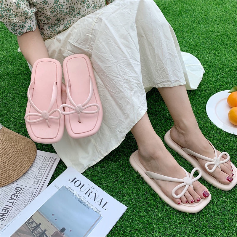 Jiashucheng Dép Xỏ Ngón Đi Biển Đế Mềm Họa Tiết Trái Tim Phong Cách Thần Tiên Dành Cho Nữ