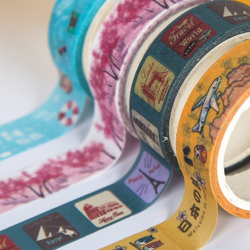 Cuộn băng keo RUIXIANG giấy washi ruixiang nhiều màu đa năng thích hợp trang trí sổ tay