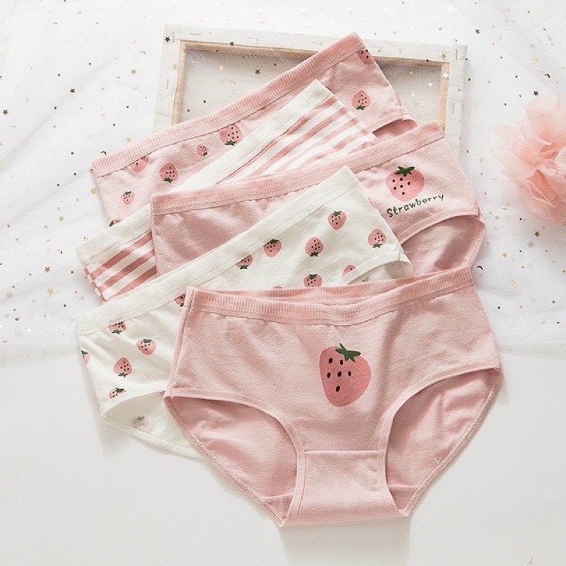sét 5 quần lót nữ tuổi teen dâu hồng
