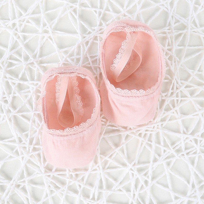Vớ cotton phối ren chống trượt xinh xắn dành cho bé