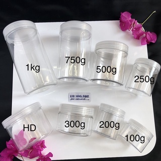 HỦ 500GR/ 300gr/ 250gr/ 200gr NHỰA NẮP NHÔM -HỦ PET NHỰA NẮP NHÔM TRÒN 500GR- HỦ NHỰA CÓ NẮP LÓT, NẮP LƯỢC- Hủ đựng bánh