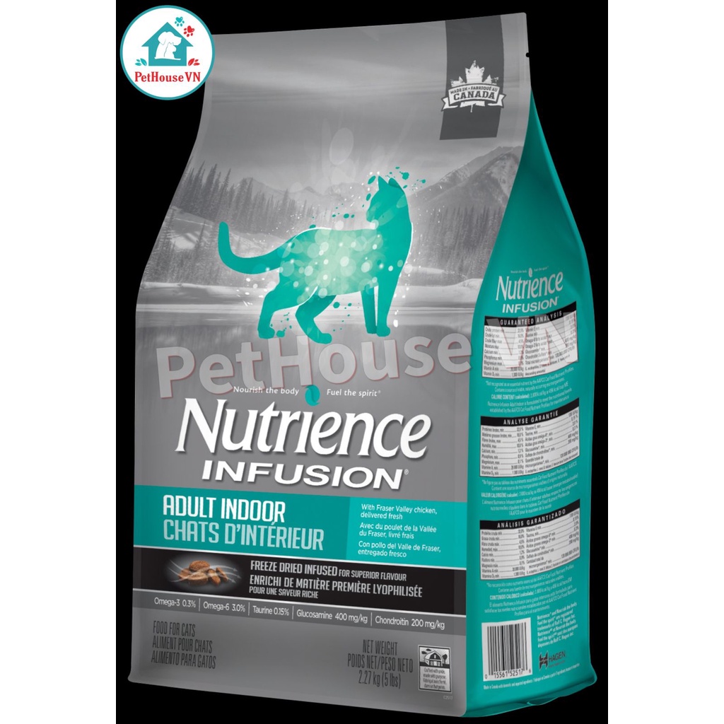 NUTRIENCE ORIGINAL INDOOR - Túi 500G Thức Ăn Hạt Cho Mèo Trưởng Thành Vị Gà & Rau Củ Quả Hàng Chính Hãng